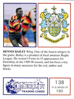 1991 Merlin Rugby League #138 Dennis Bailey Back